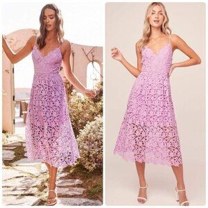 Astr The Label Purple Lace Midi Dress Size‎ Small